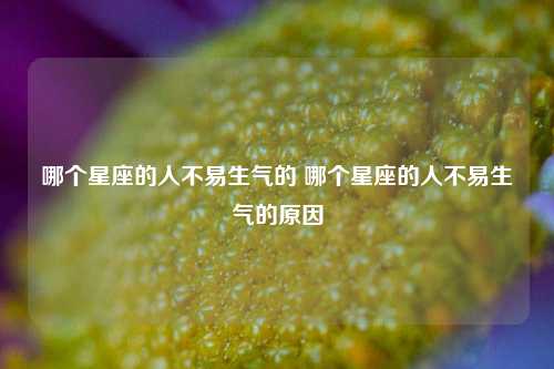 哪个星座的人不易生气的 哪个星座的人不易生气的原因