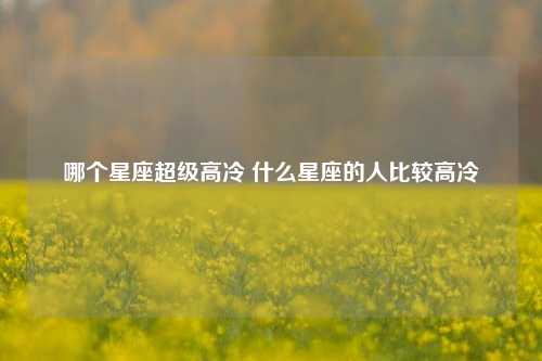 哪个星座超级高冷 什么星座的人比较高冷