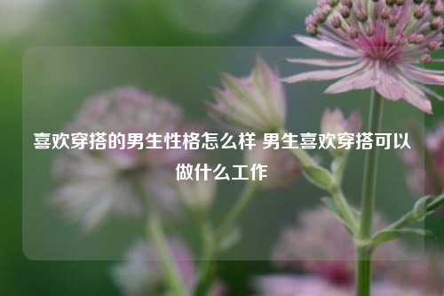 喜欢穿搭的男生性格怎么样 男生喜欢穿搭可以做什么工作