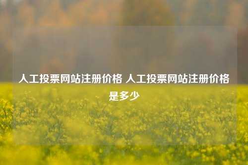 人工投票网站注册价格 人工投票网站注册价格是多少