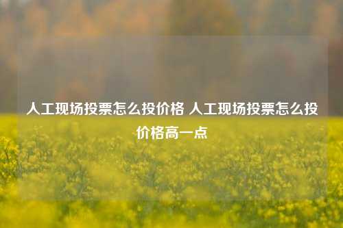 人工现场投票怎么投价格 人工现场投票怎么投价格高一点