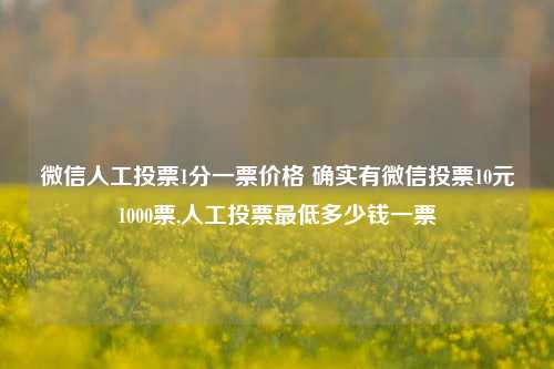 微信人工投票1分一票价格 确实有微信投票10元1000票,人工投票最低多少钱一票