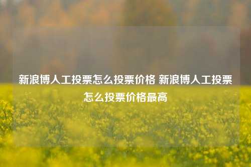 新浪博人工投票怎么投票价格 新浪博人工投票怎么投票价格最高