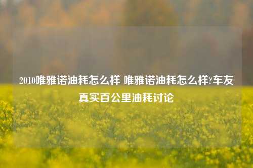 2010唯雅诺油耗怎么样 唯雅诺油耗怎么样?车友真实百公里油耗讨论