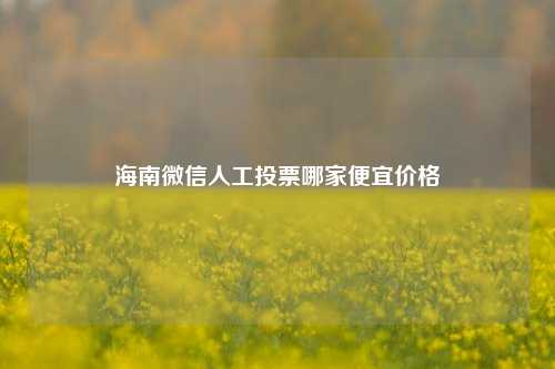 海南微信人工投票哪家便宜价格