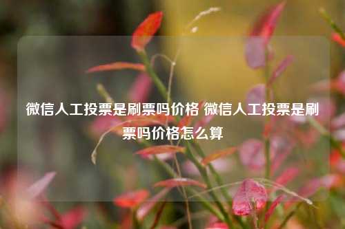 微信人工投票是刷票吗价格 微信人工投票是刷票吗价格怎么算