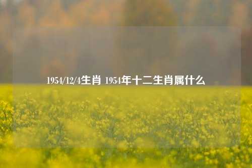 1954/12/4生肖 1954年十二生肖属什么