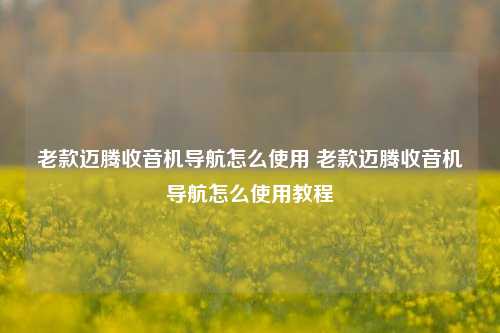 老款迈腾收音机导航怎么使用 老款迈腾收音机导航怎么使用教程