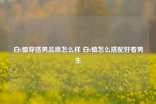 白t恤穿搭男品质怎么样 白t恤怎么搭配好看男生