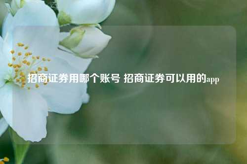 招商证券用哪个账号 招商证券可以用的app