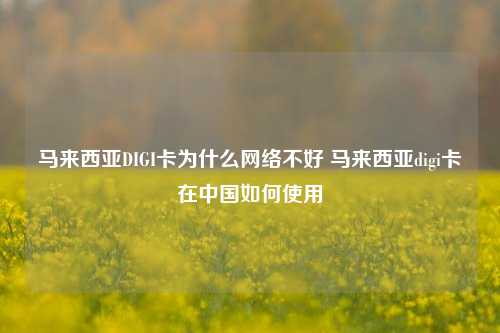 马来西亚DIGI卡为什么网络不好 马来西亚digi卡在中国如何使用